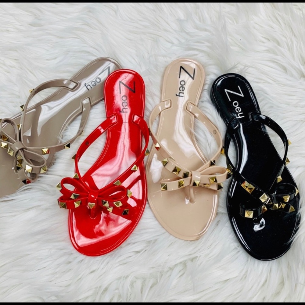 COPY - Studded Bow Jelly Sandals